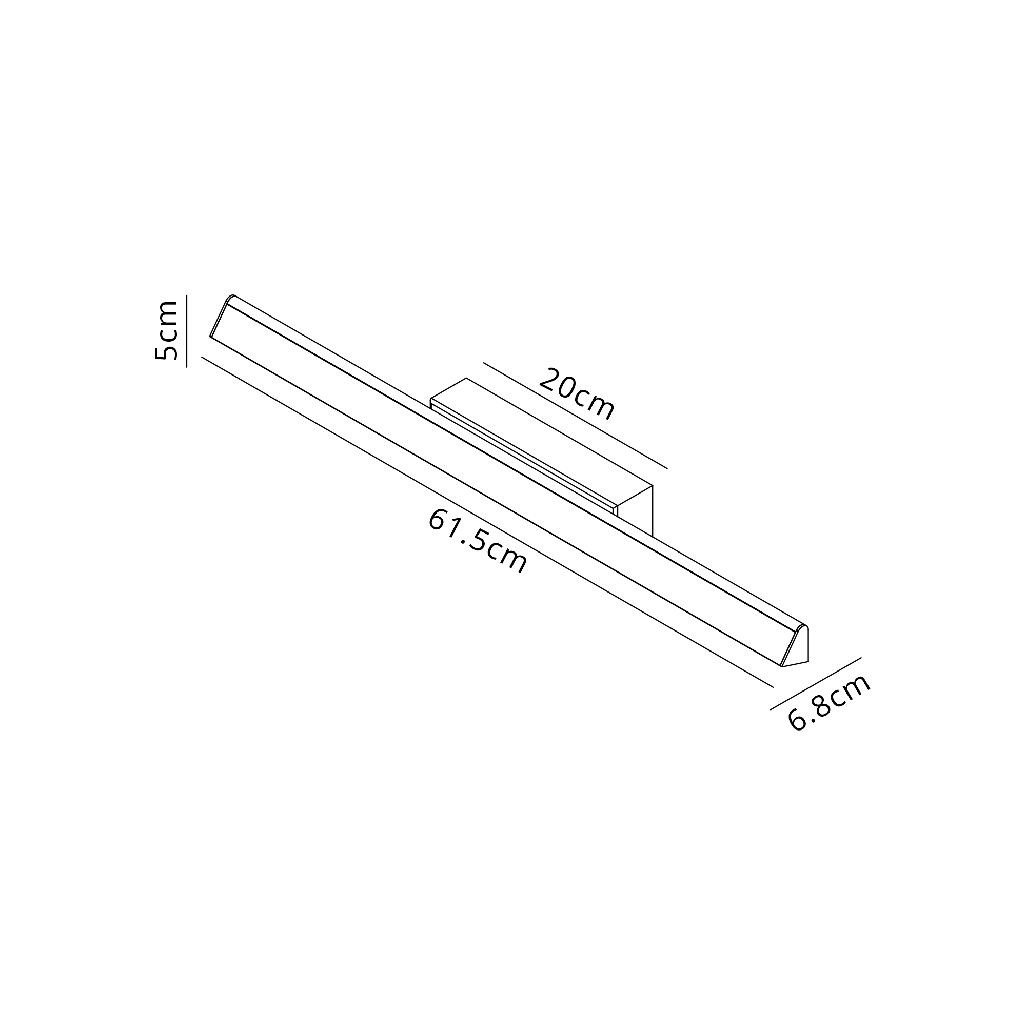 M8964  Lineal 60cm Linear Wall/Ceiling Light 22W LED 3000K Painted Gold